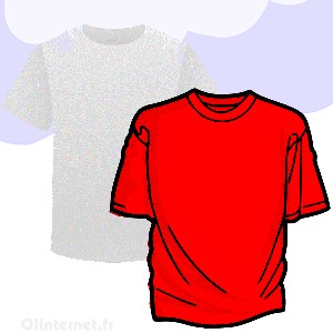 tee shirt rouge et blanc