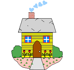 clipart maison jaune avec des fenetres