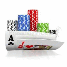 Jeton de poker avec la carte As et la carte J