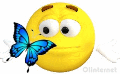 smiley papillon bleu