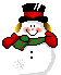 Gif bonhomme de neige avec chapeau noir