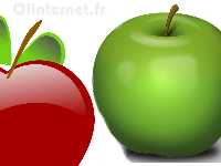 pomme rouge et pomme verte