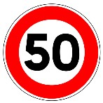 Image panneau limitation de vitesse de 50