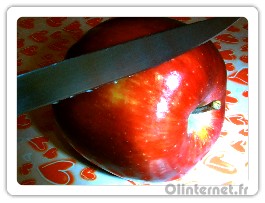 Pomme rouge a couper