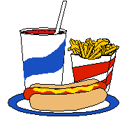 Clipart sandwich avec un paquet de frite et une boisson