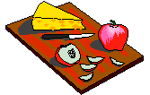 Clipart plateau de fromage avec une pomme rouge