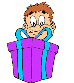 clipart cadeau et petit enfant