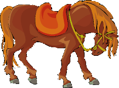 image clipart cheval avec equipement