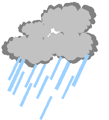 Clipart nuage avec grosse pluie