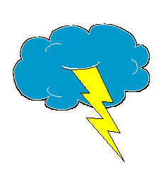 illustration clipart nuage avec un eclair