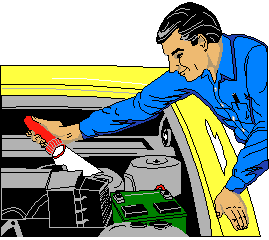 clipart mecanicien qui repare les voitures