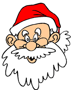 Image clipart pere noel avec barbe blanche