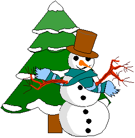 Clipart sapin de noel et bonhomme de neige