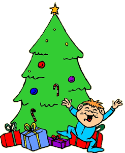 illustration sapin de noel avec enfant