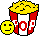 smiley qui mange du pop corn