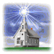 image gif eglise avec une lumiere dans le ciel