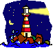 image phare anime avec lampe qui tourne