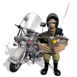 Image moto anime avec un policier