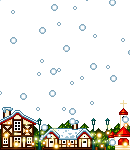 Gifs neige qui tombe sur le village lors de noel