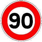 Panneau limitation de vitesse 90